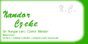 nandor czeke business card